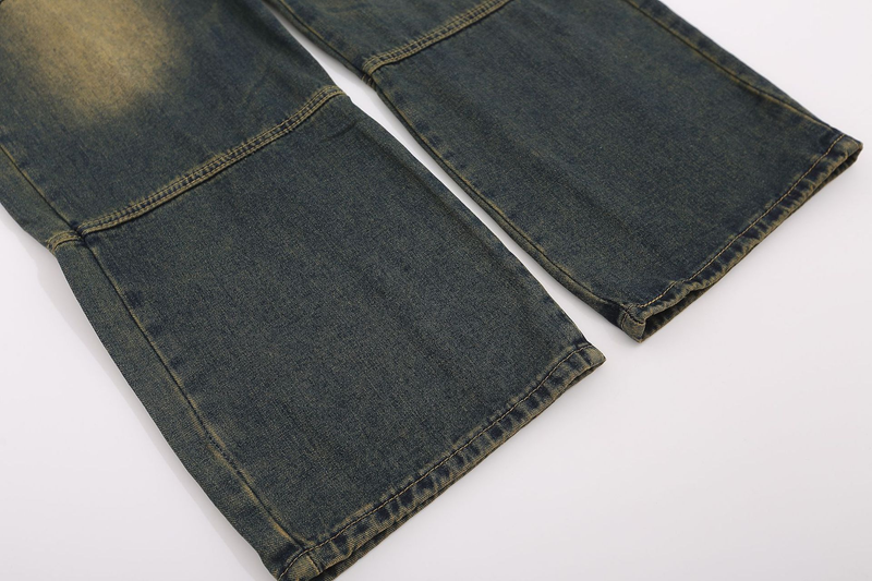 Men's loose straight leg suspender jeans romper_voghion.com