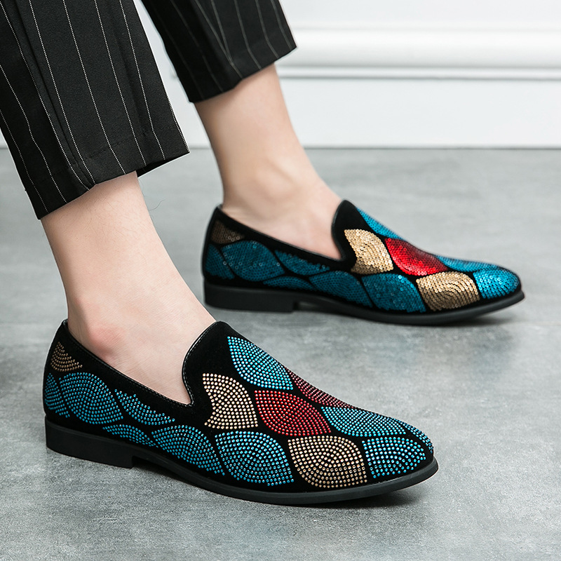 2023 autunno uomo strass fagiolo 38-46 taglia piede pigro set parrucchiere scarpe mocassini casual britannici_voghion.com
