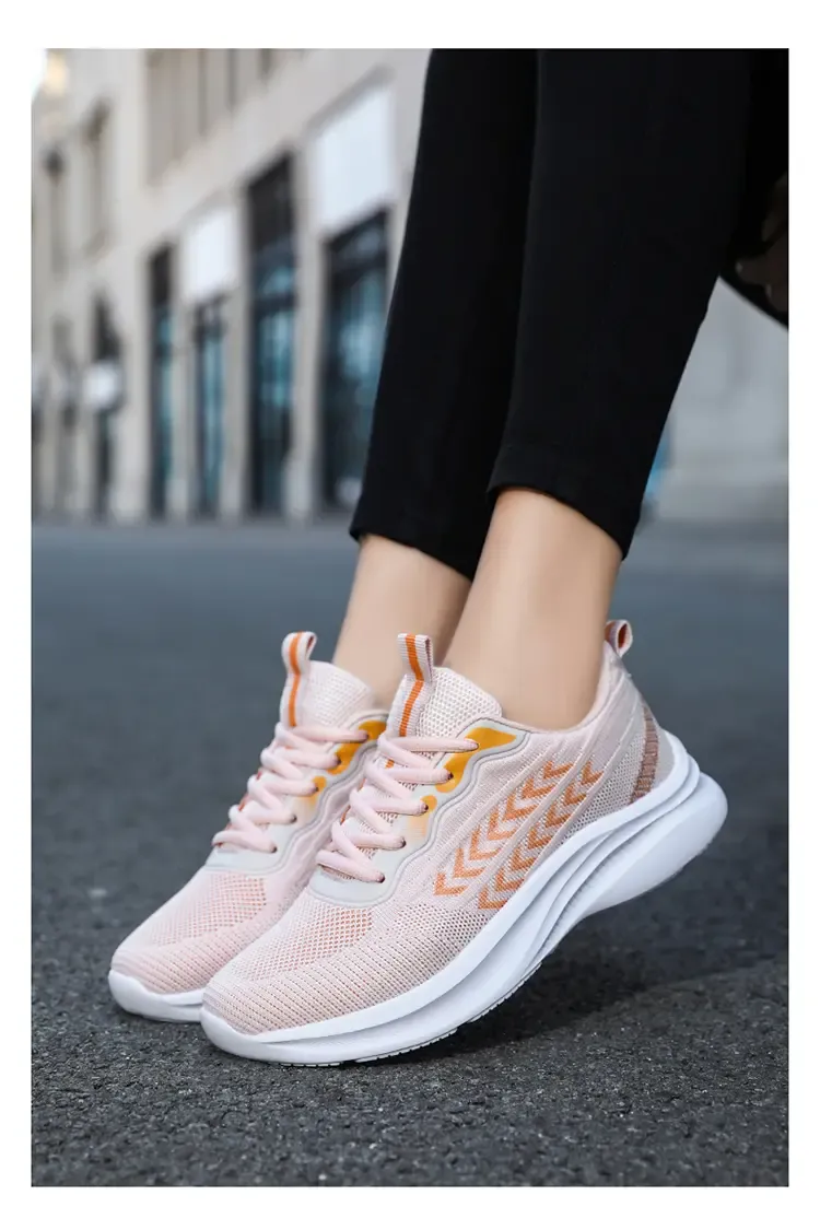 Nuove scarpe sportive da donna estive da tennis in rete traspirante con suola spessa, scarpe da jogging casual resistenti all'usura per l'allenamento all'aperto_voghion.com