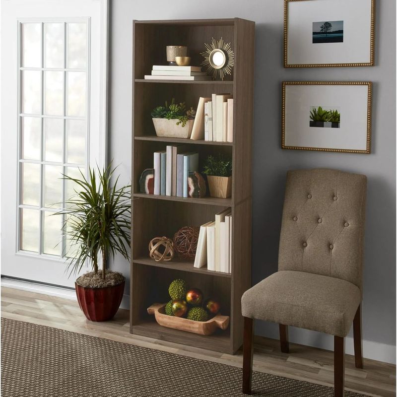 5-Shelf Bookcase With Adjustable Shelves_voghion.com