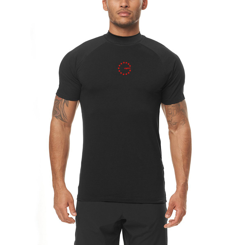 Fitness clothes, men's sports tights, running basketball training underwear, high elasticity, high collar, and_voghion.com