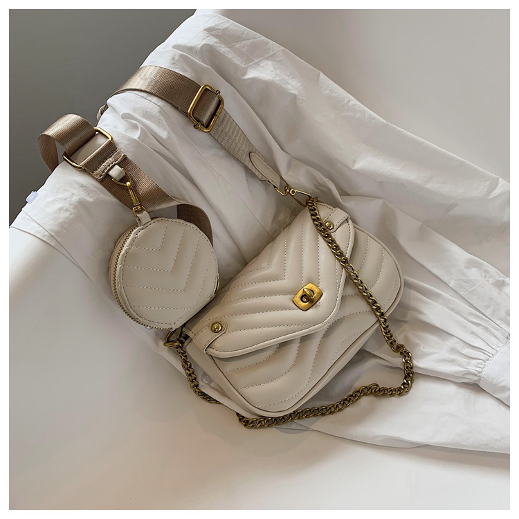Borsa da donna 2023 Nuova borsa in filo da ricamo Borsa versatile con tracolla larga Borsa a tracolla con catena Borsa per ascella_voghion.com