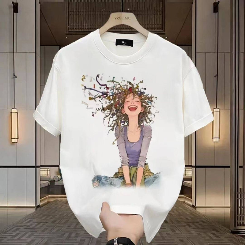 Summer 2024 new high-quality clown figure round-necked head short-sleeved T-shirt_voghion.com