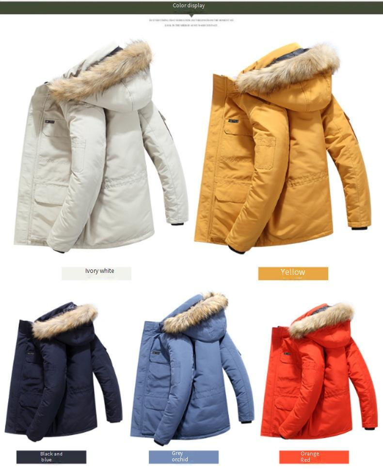 winter new men's cotton coat loose large size medium and long hooded thick warm men's clothing_voghion.com