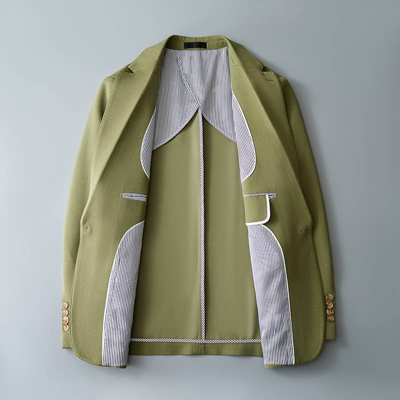 Heren Casual Slim-fit Effen Kleur Brits Zakelijk Gentleman Eenvoudig All-match Pak Bruidegom Beste Man Banketpak_voghion.com