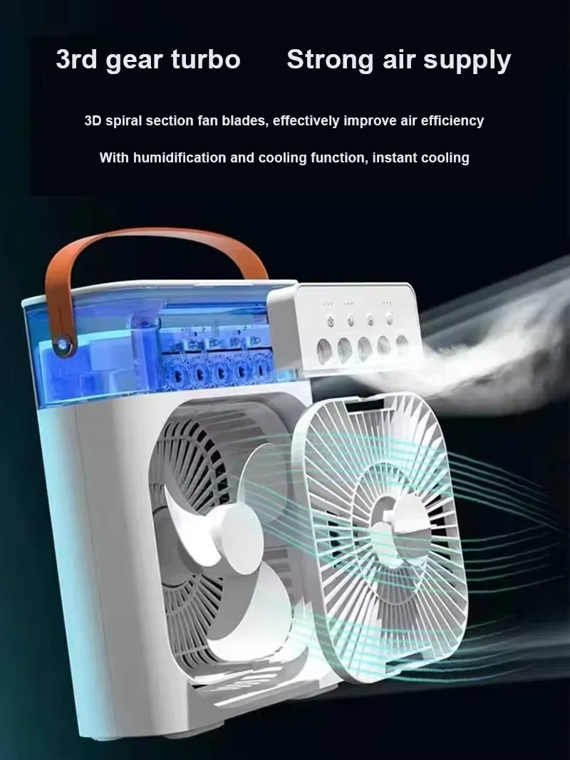 Ventilador inteligente 3 em 1, diodo emissor de luz, luz noturna, umidificador portátil com ar condicionado, escritório doméstico, novo ar condicionado, refrigerador_voghion.com