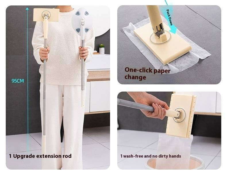 Mop facial reutilizabil - Lavetă de curățare multifuncțională pentru baie și podea, instrument de curățare leneș cu absorbție electrostatică a prafului_voghion.com