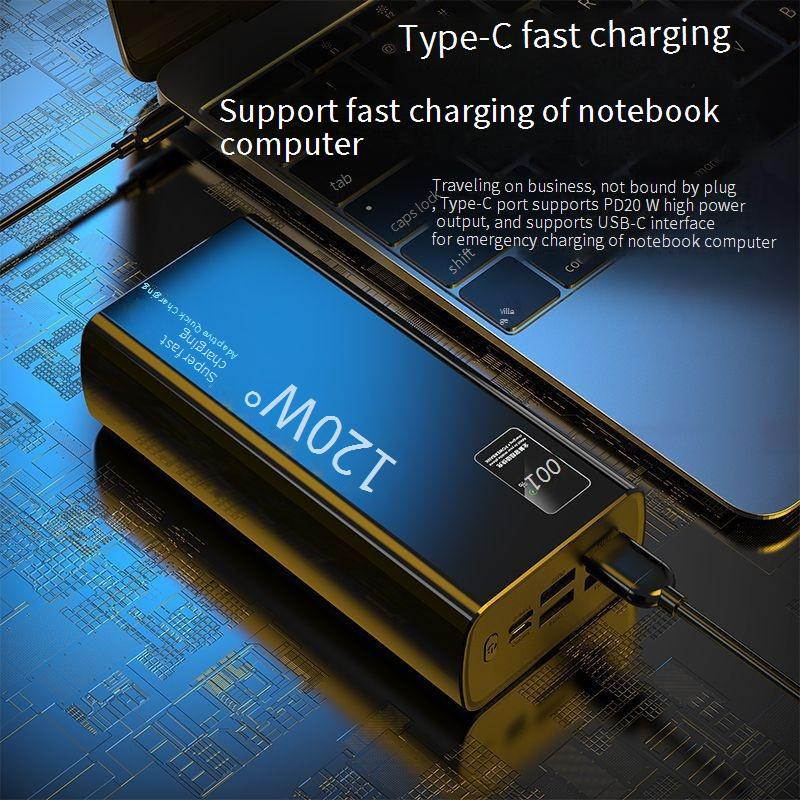 120W Super Fast Charging Power Bank 30000mAh High Capacity Portable Charger With Digital Display For IPhone & Android Devices_voghion.com