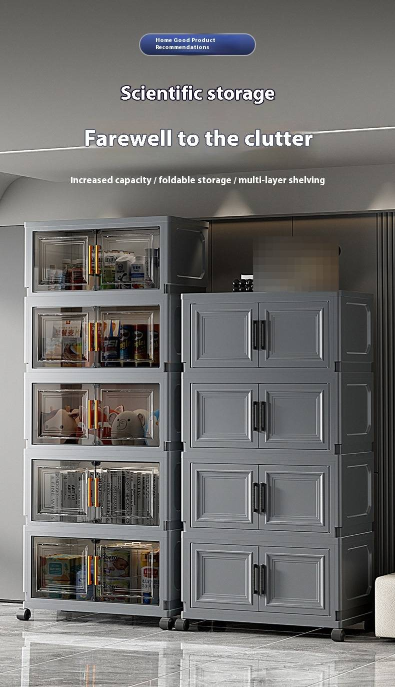 Mobiletto portaoggetti pieghevole – Organizzatore multiuso per giocattoli, libri, vestiti e altro (larghezza 36/47 cm, impilabile, design moderno)_voghion.com