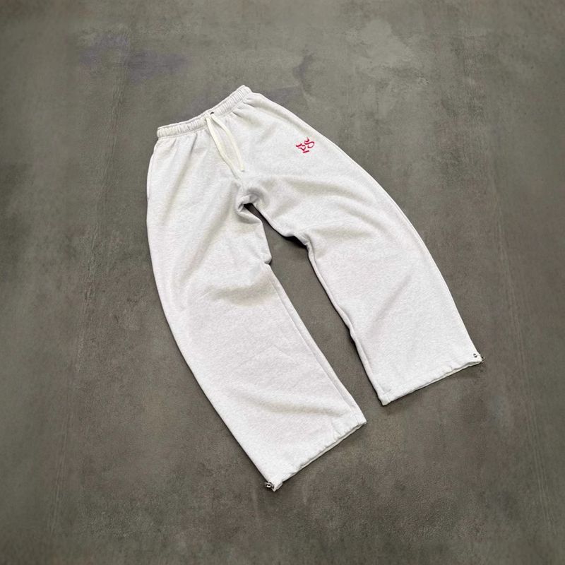 Minimalist Split-Seam Pants – Adjustable Drawstring Waist, Streetwear Straight Leg (Polyester, Unisex, Casual)_voghion.com