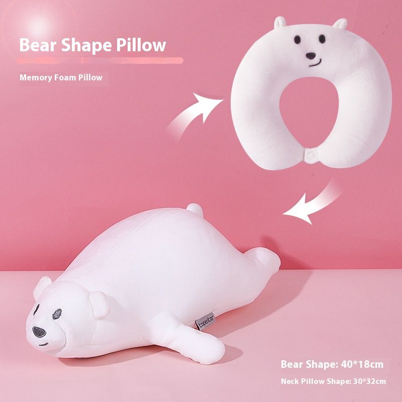 2-in-1 umwandelbares U-förmiges Nackenkissen und Umarmungskissen – Memory Foam-Perlen, süßes Cartoon-Design, benutzerdefinierte Logo-Option_voghion.com