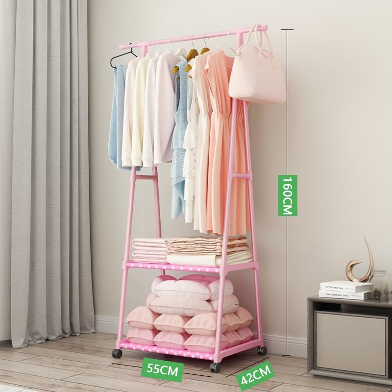 Adjustable Rolling Garment Rack – 3-Tier Steel Clothes Organizer With Wheels (Modern, Space-Saving, Multi-Functional)_voghion.com