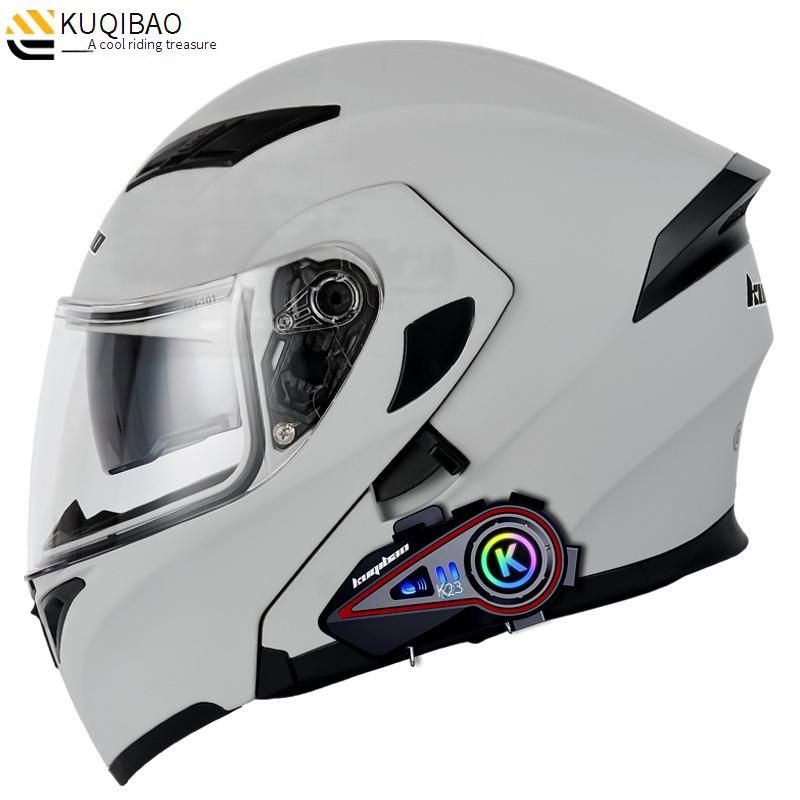 KooqiBao Dual Visor Modular Motorcycle Helmet With Bluetooth K23, Long Battery Life, 3C Certified Full Face Helmet For Men & Women_voghion.com