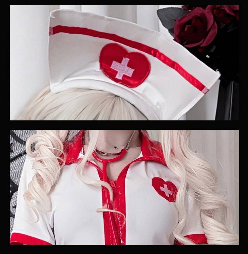 Déguisement d'infirmière sexy pour adultes - Tenue de jeu de rôle d'Halloween avec bandeau, robe et accessoires - Grande taille disponible_voghion.com