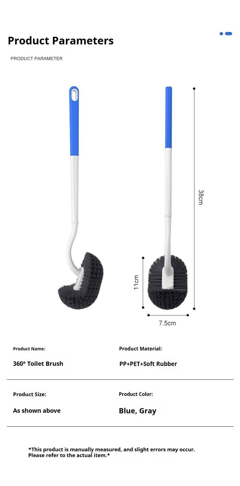 Flexible Angle Toilet Brush - Soft Bristle Cleaning Brush With Ergonomic Handle, Deep Clean Design For Hard-to-Reach Areas_voghion.com