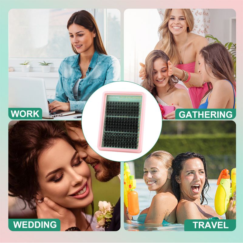 DIY Single Tuft Of Loose False Eyelashes, Naturally Thick And Mixed With Segmented 10-16mm Eyelashes_voghion.com