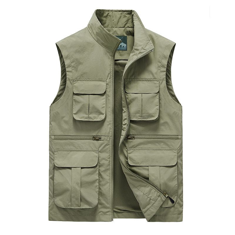 Men's Water-Resistant Tactical Vest – Lightweight Nylon Multi-Pocket Jacket For Outdoor Work & Urban Exploration (Up To 8XL, 5 Colors)_voghion.com