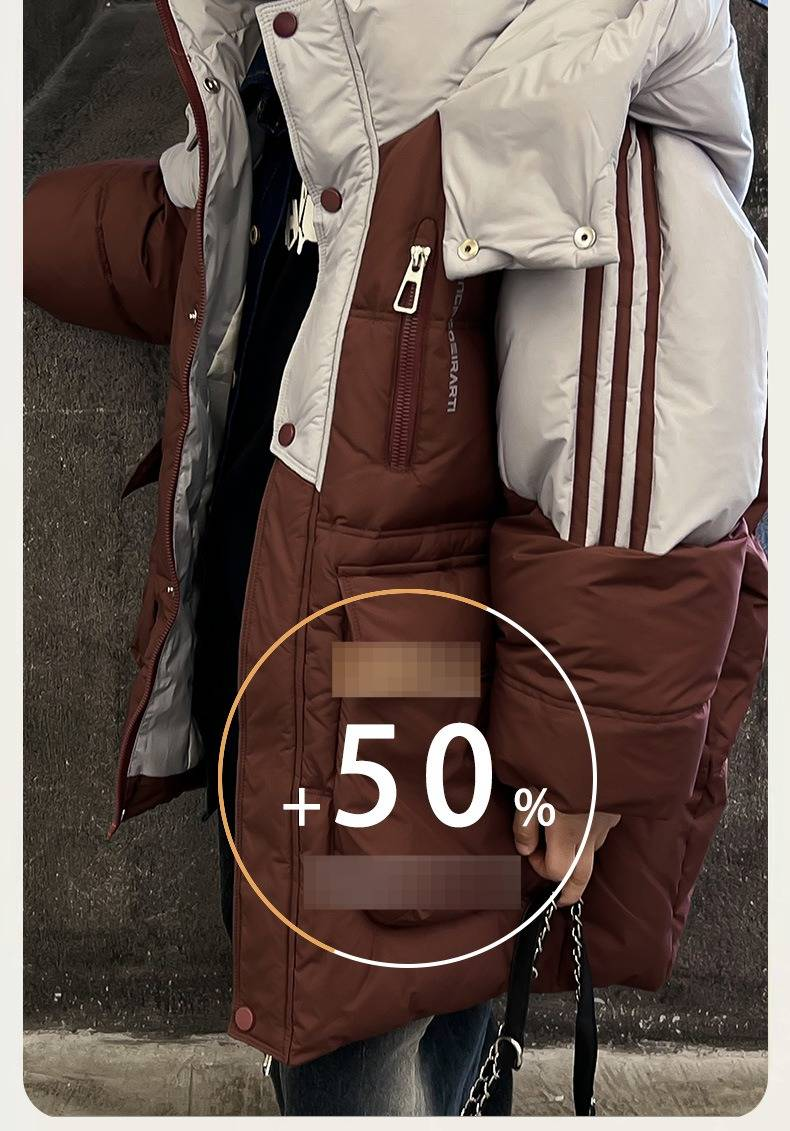 Boys' Long Down Jacket Winter Warm Thickened Hooded Coat For Kids Age 8+ (Black/Red)_voghion.com