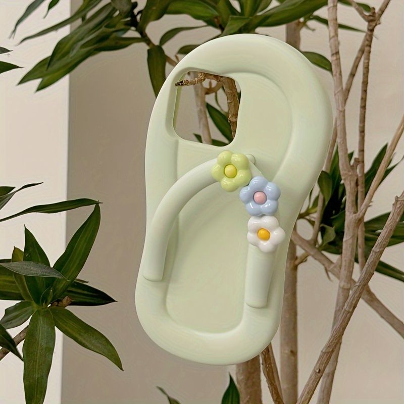 Novel Summer Flower Slipper Shape Mobile Phone Case for 12 13 14 15 promax_voghion.com