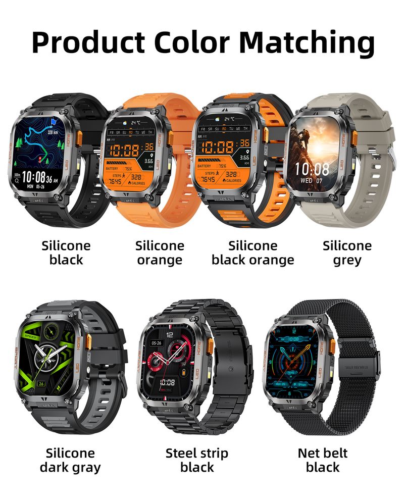 QX18 Smartwatch mit GPS und Bluetooth-Anrufen – 1,4-Zoll-TFT-Touchscreen, Herzfrequenz- und Blutdruckmessgerät, IP68 wasserdicht, 14-Tage-Akku_voghion.com
