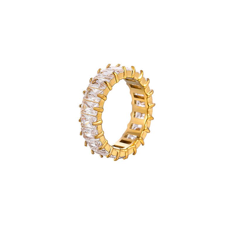 Neuer Stil Diamantbesetzter Schmuck Leichte Nische Farben Persönlichkeit Mode Internet Promi Geometrischer Ring_voghion.com