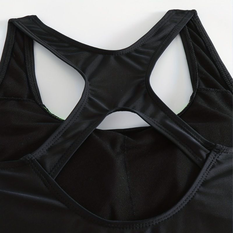 Maillot de bain une pièce taille haute uni pour femme avec soutien-gorge intégré - Maillots de bain sport et discrets pour femme_voghion.com