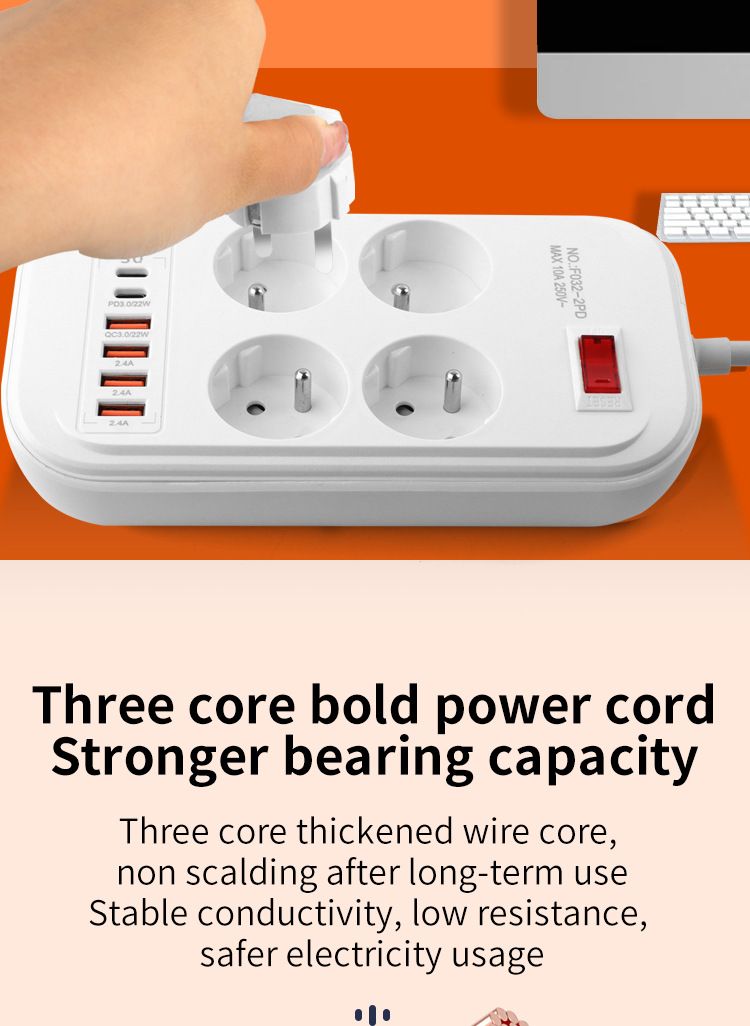European Standard USB Plug, French Plug Board, German Drag Line Board, European Socket, CE Suitable For Foreign Trade, Cross-border Asia And Malaysia_voghion.com