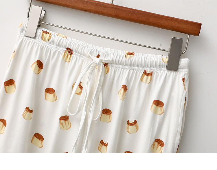 Damenbekleidung Modaler Pyjama Damen Sommer Kurzarm Shorts Süß Niedlich Dünn Locker Rundhals Weiche Heimkleidung_voghion.com