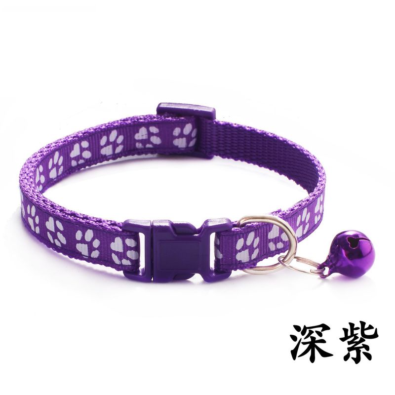 Supplies Cat Bell Collar Dog Print Neckband Adjustable Size Multiple Colors Available Pet Accessories_voghion.com