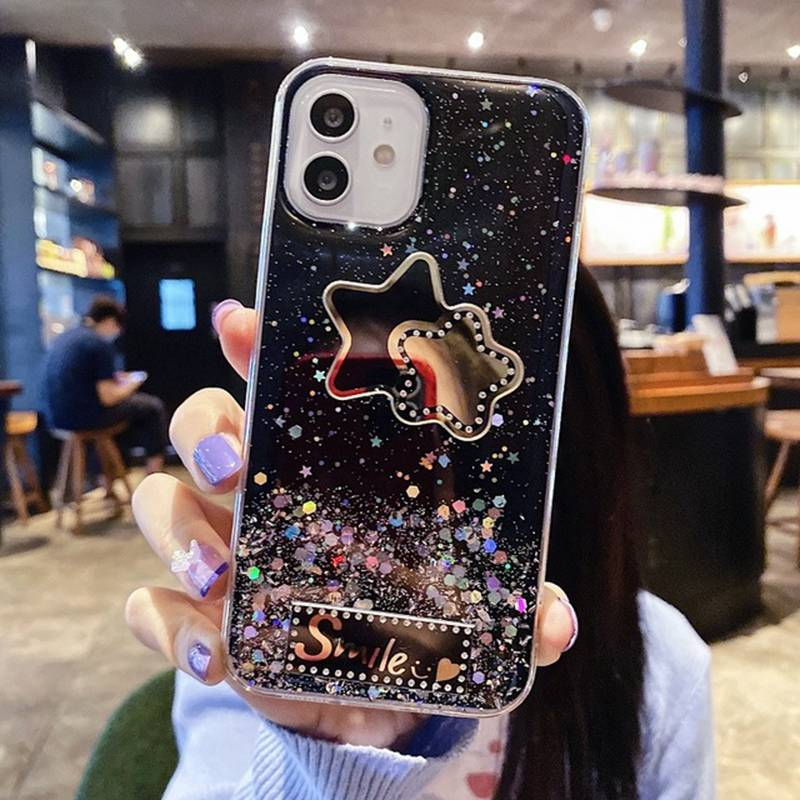 Bling glitter estrelas caso de telefone para samsung galaxy note 8 9 10 s20 s21 fe s22 ultra s10 lite s10e s9 s8 plus a72 macio bac_voghion.com