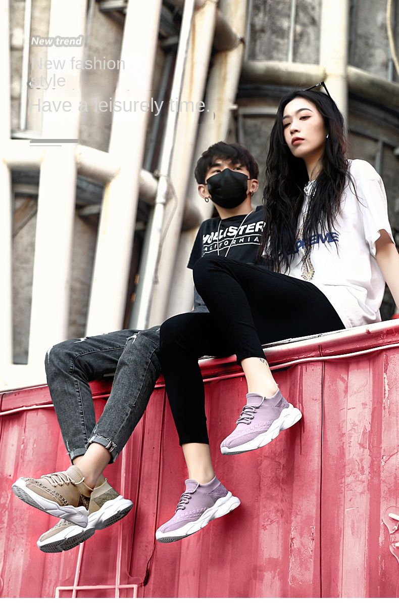 Frühlingspaar-Stil gewebte Socken, Schuhe, Sportschuhe, Freizeitschuhe, Übergröße_voghion.com