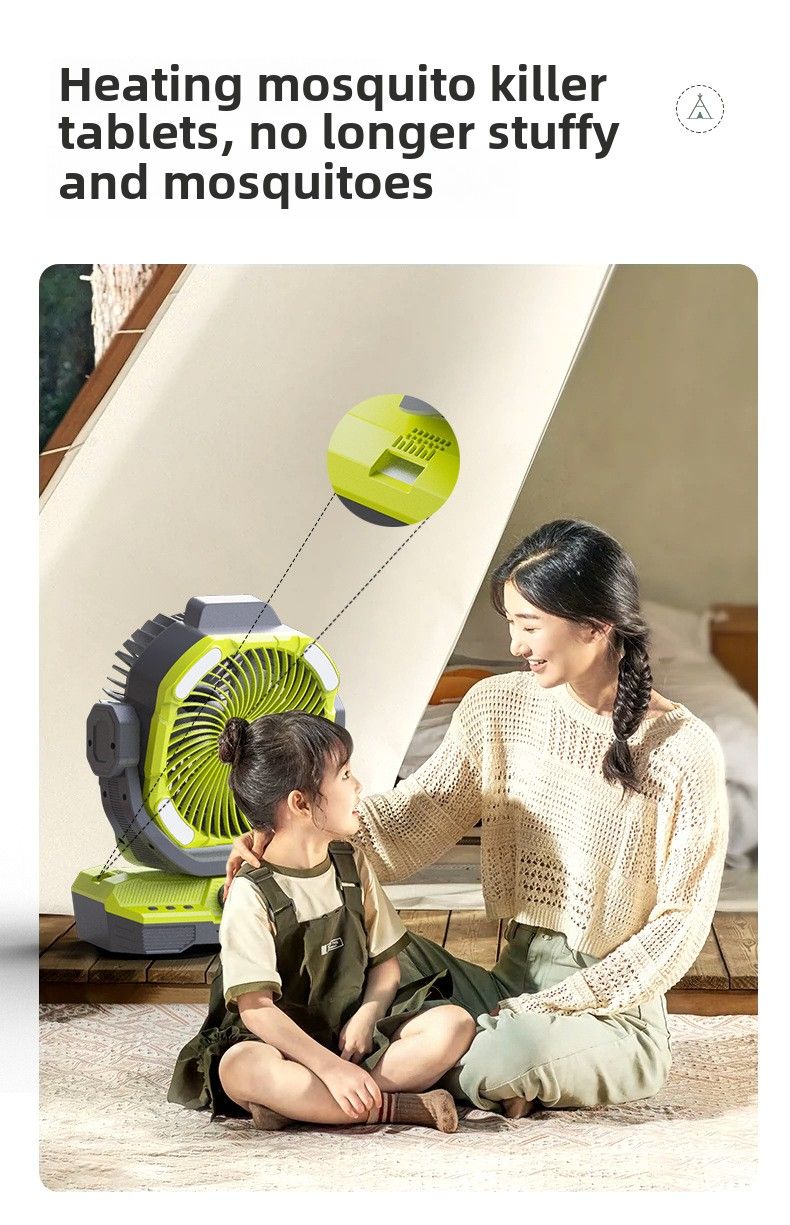 Explosieve Buitenhuishoudelijke Nieuwe Elf-inch Supersterke En Grote Capaciteit Automatische Schudkop Met Muggenwerende Campingventilatorlamp_voghion.com