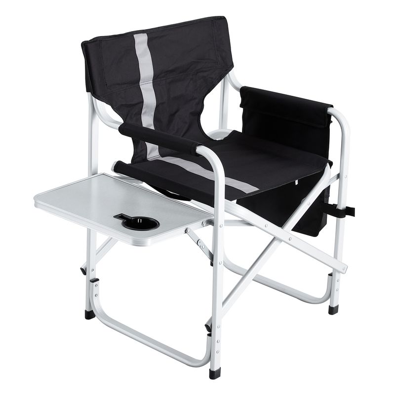 Padded Folding Chair With Side Table And Storage Pockets,Lightweight Oversized Directors Chair For Indoor, Outdoor Camping, Picnics And Fishing_voghion.com