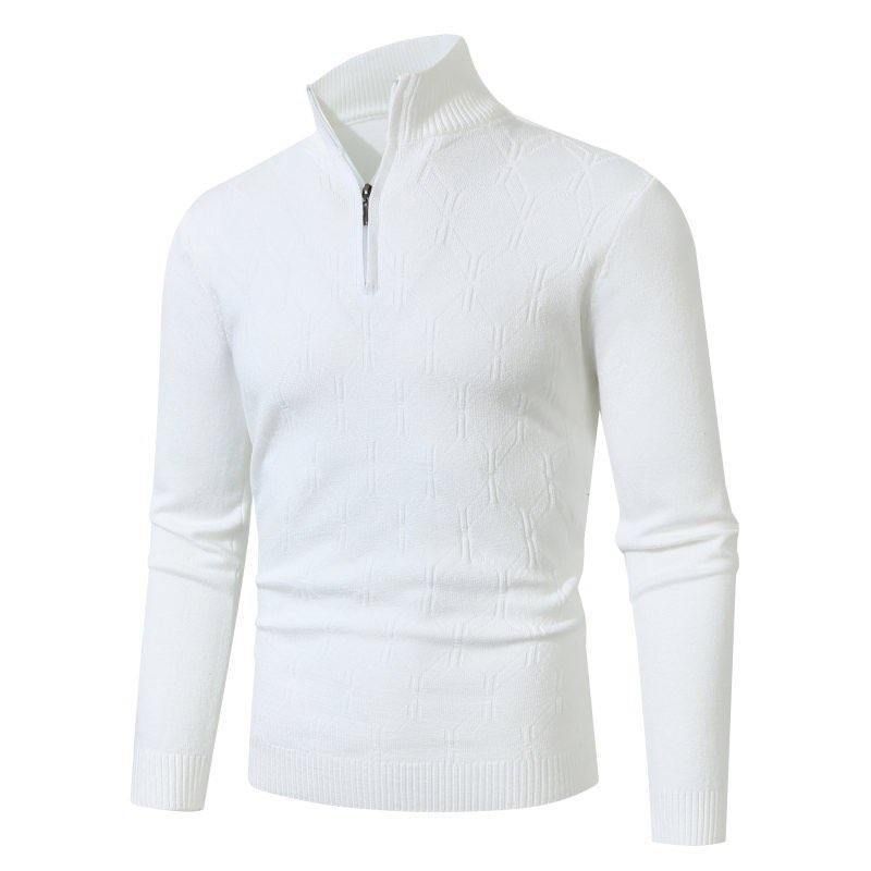 Maglione da uomo con cerniera al collo – Pullover in maglia di alta qualità, vestibilità comoda e lavabile in lavatrice (M-3XL, stile casual invernale)_voghion.com