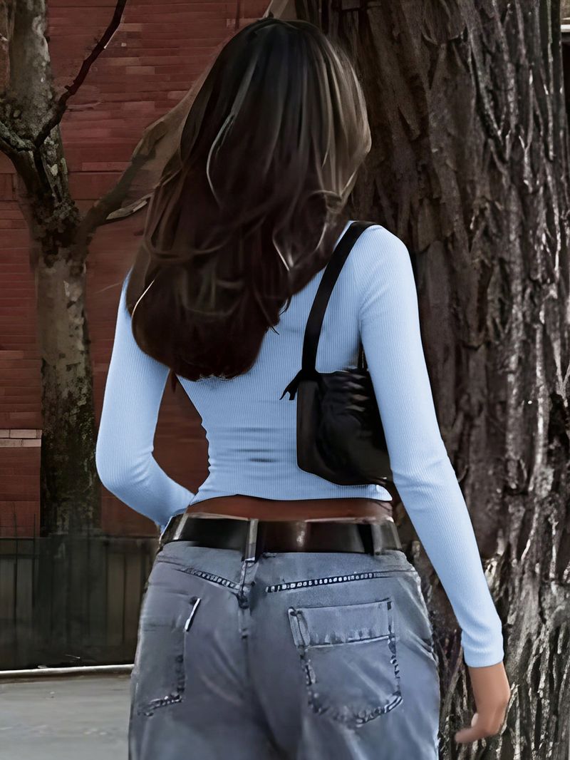 Top corto a maniche lunghe Y2K – Maglietta streetwear sexy per donna (S-XL, bianco/nero/giallo/blu, maglia elasticizzata, stile retrò, autunno e inverno)_voghion.com