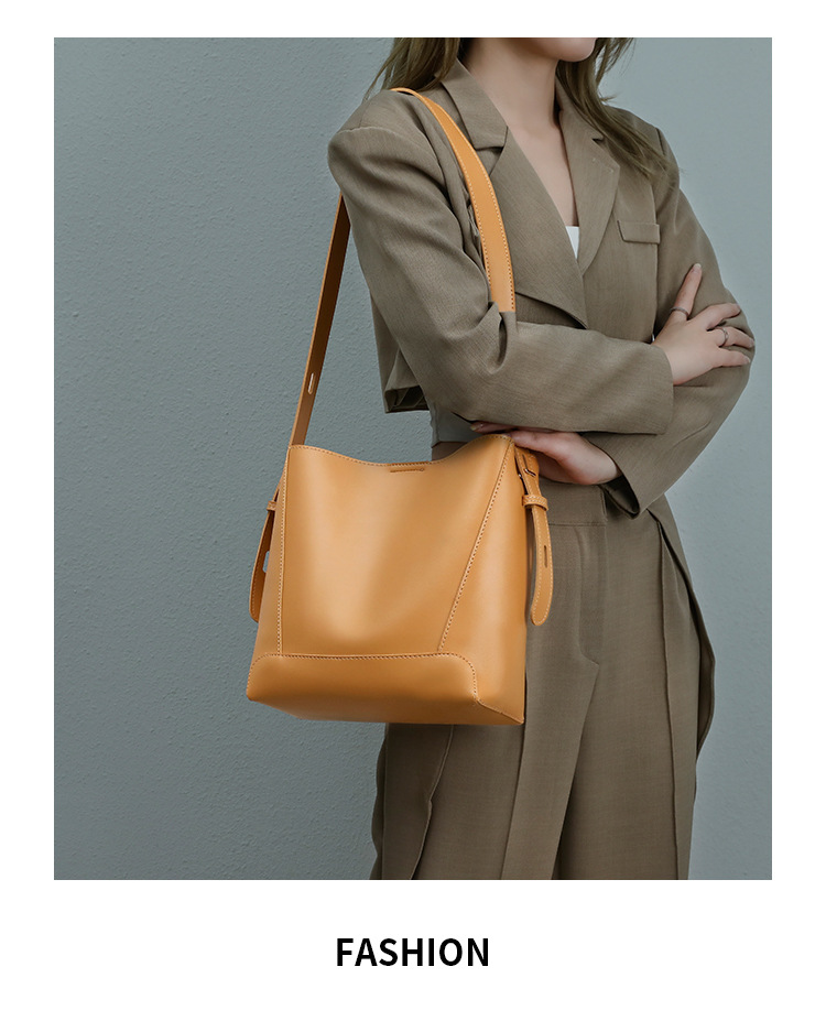 Borsa a secchiello da donna, borsa da donna, borsa a secchiello di grande capacità, borsa da donna, borsa a tracolla singola, borsa diagonale retrò_voghion.com