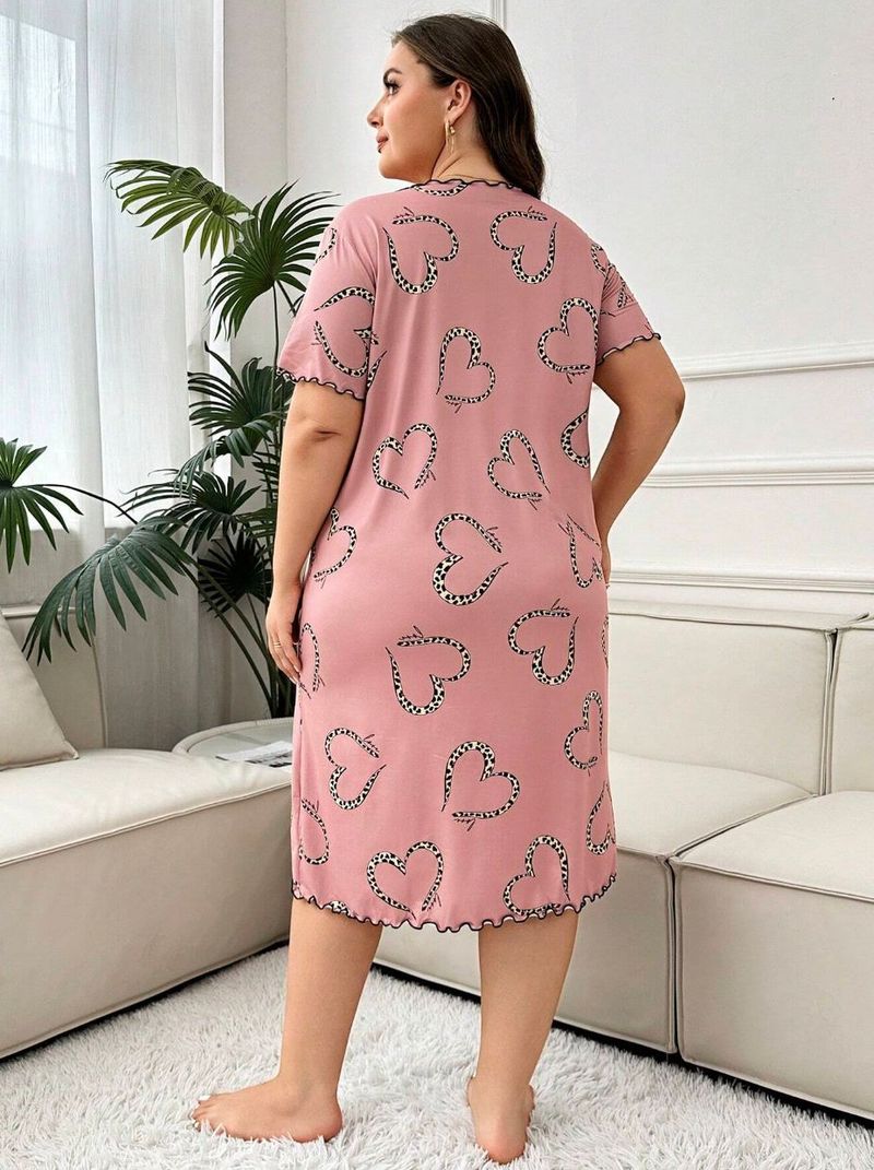 Nachtwäsche für Damen, modische Heimkleidung, Pyjama, Nachthemd, Kleid, kurzärmeliges T-Shirt-Kleid für Damen_voghion.com