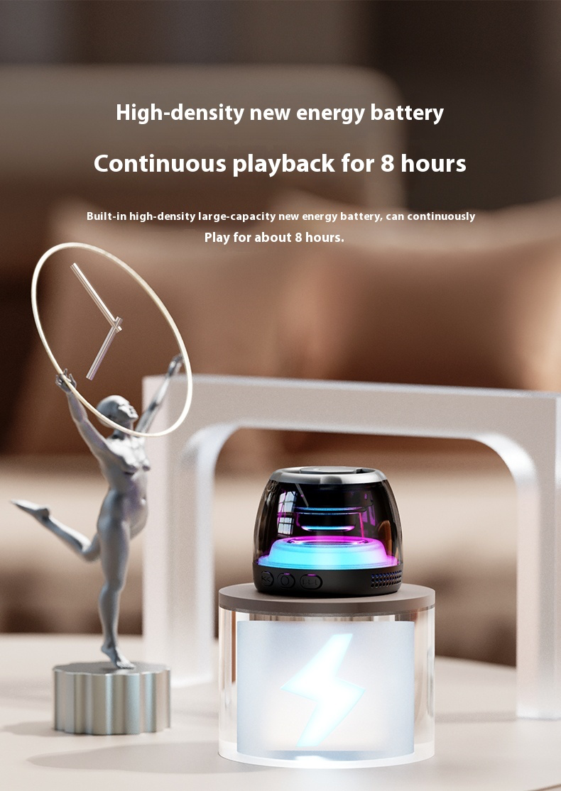 Mini-Lautsprecher, Bluetooth-Verbindung, hochwertiger RGB-Lichteffekt, kabelloser Subwoofer für zu Hause, kleiner Musik-Player für den Außenbereich_voghion.com