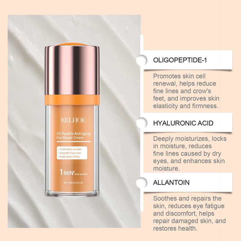 EELHOE 5d Peptide Eye Repair Cream Moisturizing And Smoothing Fine Lines Around Eyes And Firming Repair Eye Cream_voghion.com