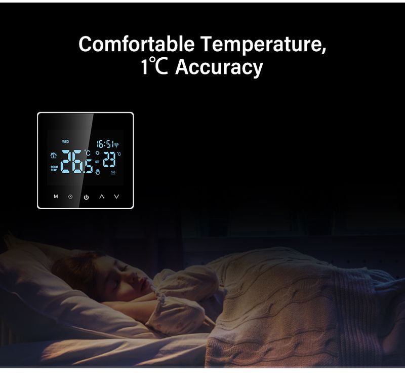 Thermostat Wifi intelligent Tuya pour chauffage de l'eau/chaudière à gaz, contrôleur électrique ou de température pour Alexa Google Home 220 V_voghion.com