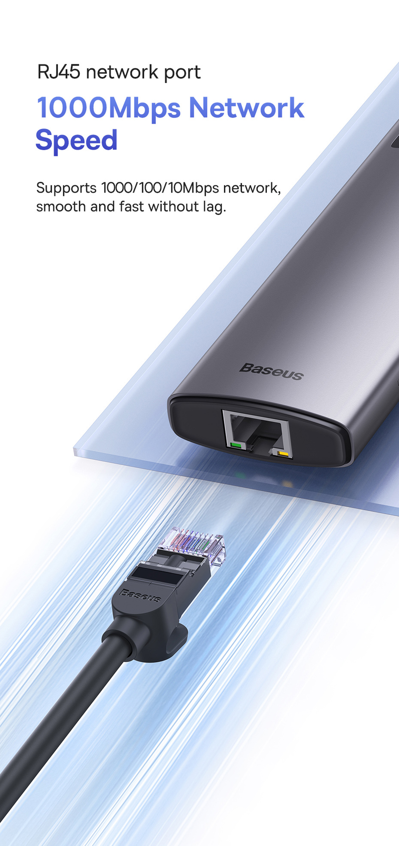 Baseus 10Gbps USB C Hub Type C To HDMI-compatible USB Adapter Ethernet Port Docking Station For MacBook Air M1 M2 USB Splitter_voghion.com