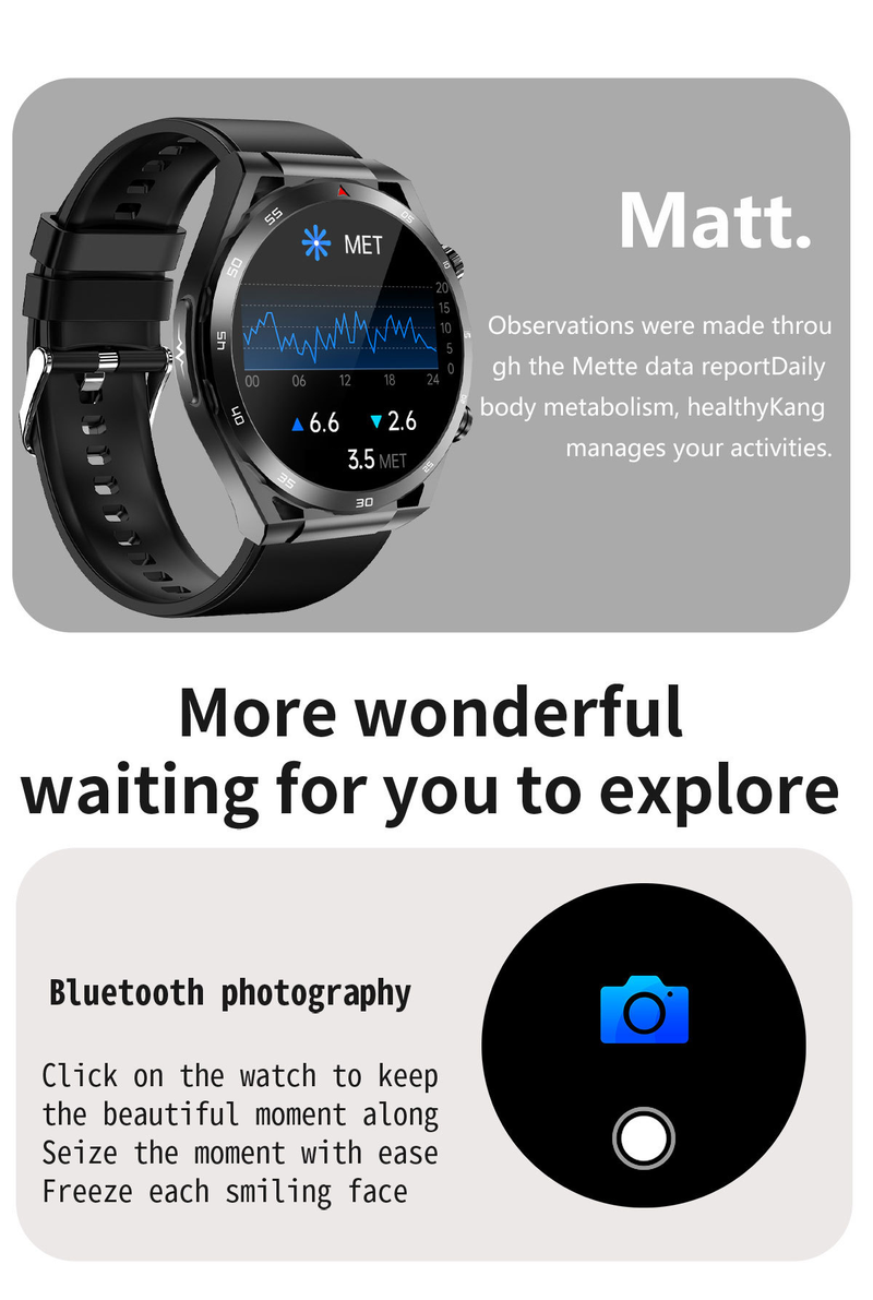 Li Ge's new non-invasive blood glucose and blood pressure intelligent ECG electrocardiogram blood oxygen health monitoring watch Bluetooth call_voghion.com