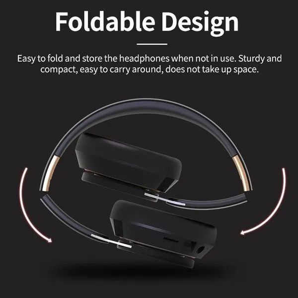 LANSKLBD Bluetooth 5.0 Headphones Foldable Wireless Stereo Headset for Smartphone Tablets, Laptop, Music Player Support TF Card Wireless Wired Mode_voghion.com