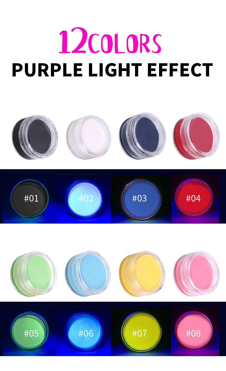 12 colori eyeliner fluorescente Halloween viso colore bellezza europea trucco_voghion.com