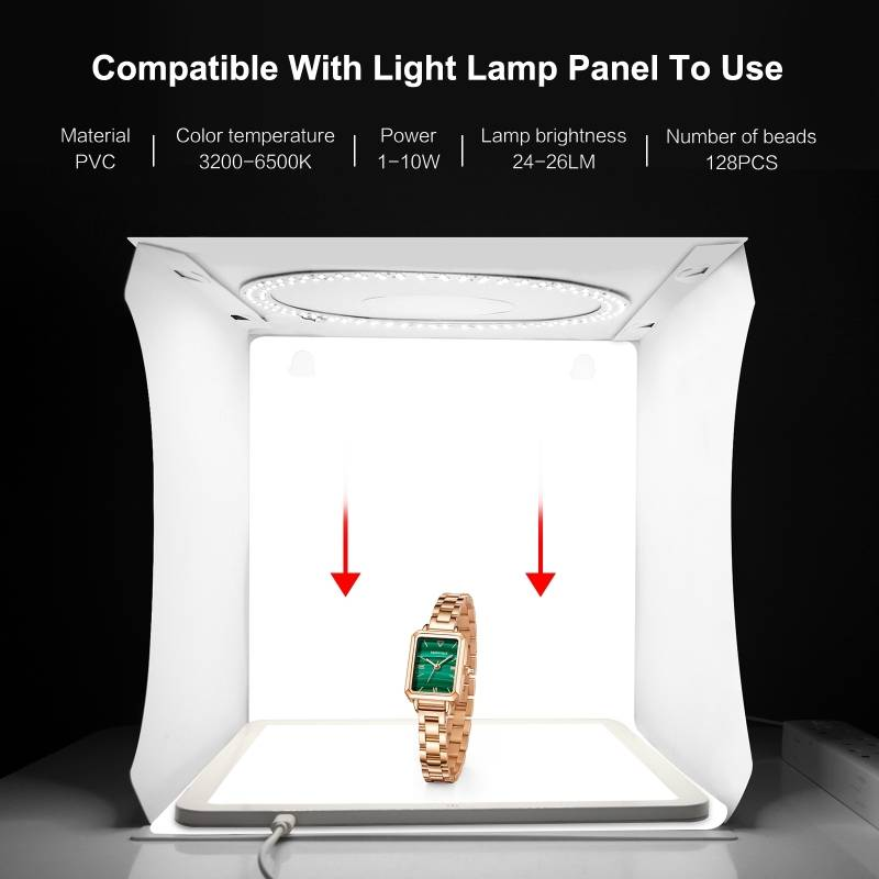 Inel de lumină portabil pliabil de 30 cm, kit de cort pentru studio foto cu fundaluri în 6 culori, dimensiuni desfășurabile: 31 cm x 31 cm x 32 cm_voghion.com