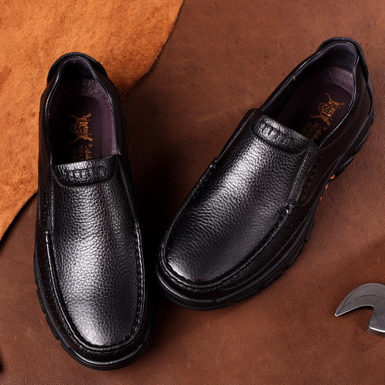 Zapatos de negocios casuales de cuero nuevos de otoño para hombres, ligeros, transpirables y antideslizantes_voghion.com