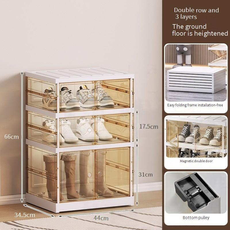 viditelný Box Box Skládací Box Box Úložný Box Nastavitelná Box Skříňka Instalace Transparentní Boty Storange Botník, organizér na boty_voghion.com