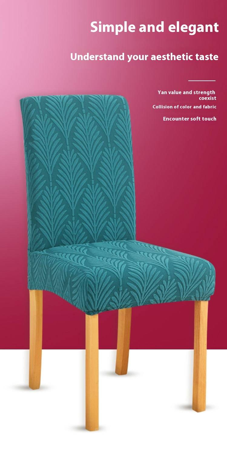Premium Thick Pine Leaf Jacquard Chair Covers - Full Elastic Slipcovers For Home & Hotel Use (Set Of 4/6, Anti-Slip, Dustproof, Luxury Design)_voghion.com