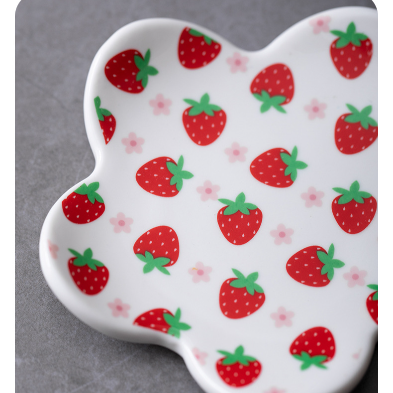 Kreatywny ceramiczny talerz płatkowy prosty koronkowy talerz na owoce małe naczynie do przechowywania biżuterii dekoracja stołu talerz_voghion.com