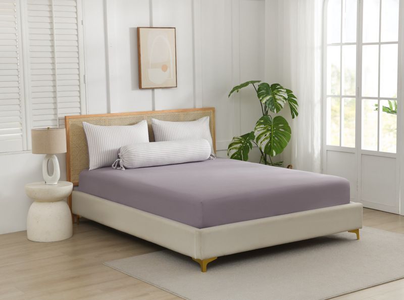 Weiche gewaschene Baumwolle Lange Kissen Bettlaken Quilt Abdeckung Bettwäsche Vier Stück Set_voghion.com